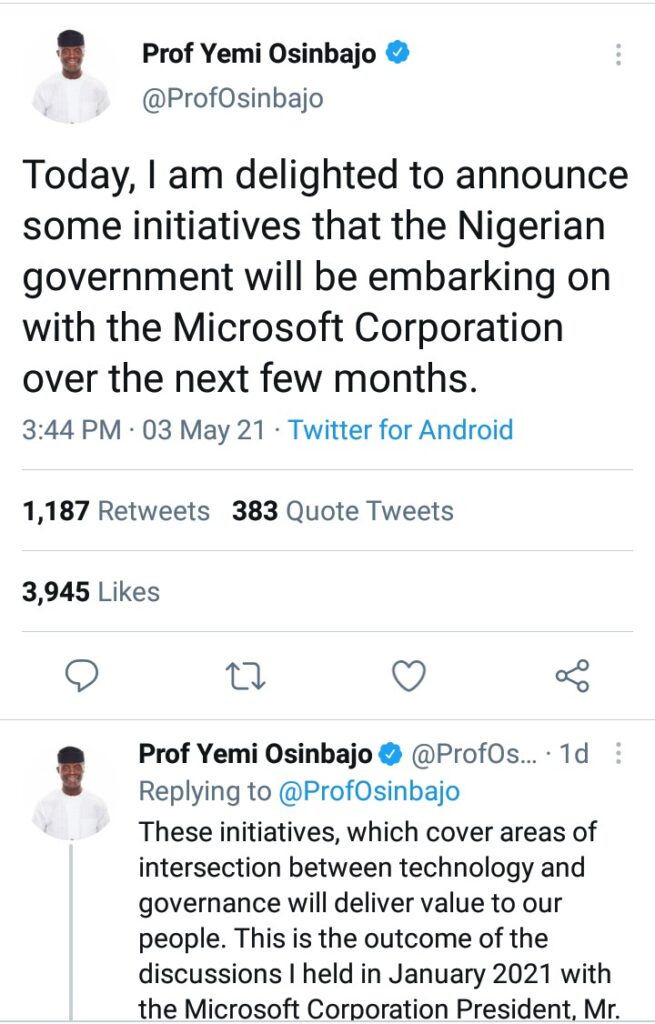 Microsoft partners with Nigeria government to speedup digital transformation in the country. BeInspired Show